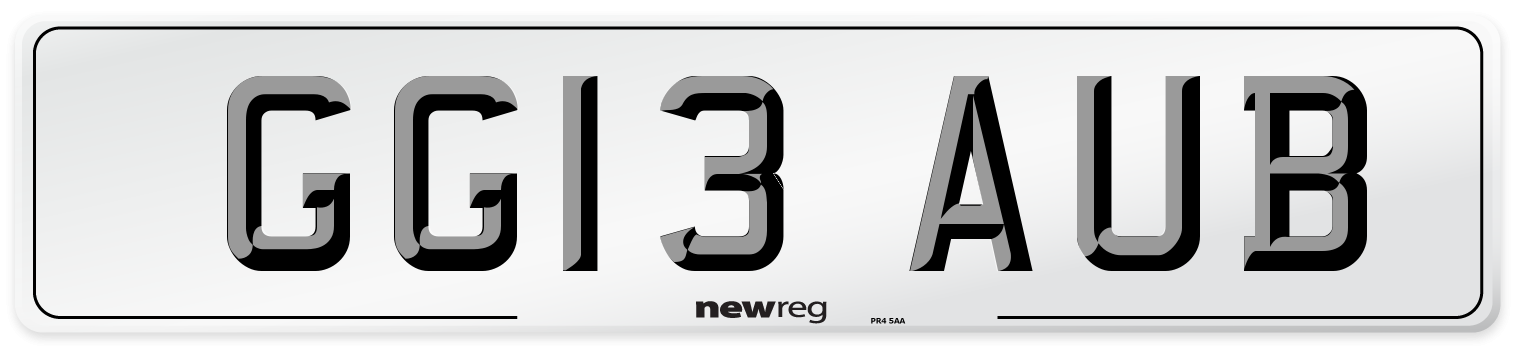 GG13 AUB Number Plate from New Reg